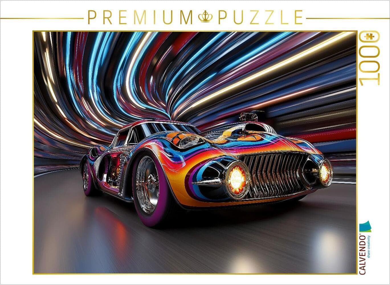 CALVENDO Puzzle Mein Auto kann tanzen. Disco-LEDs inklusive. | 1000 Teile Lege-Größe 64x48cm Foto-Pu