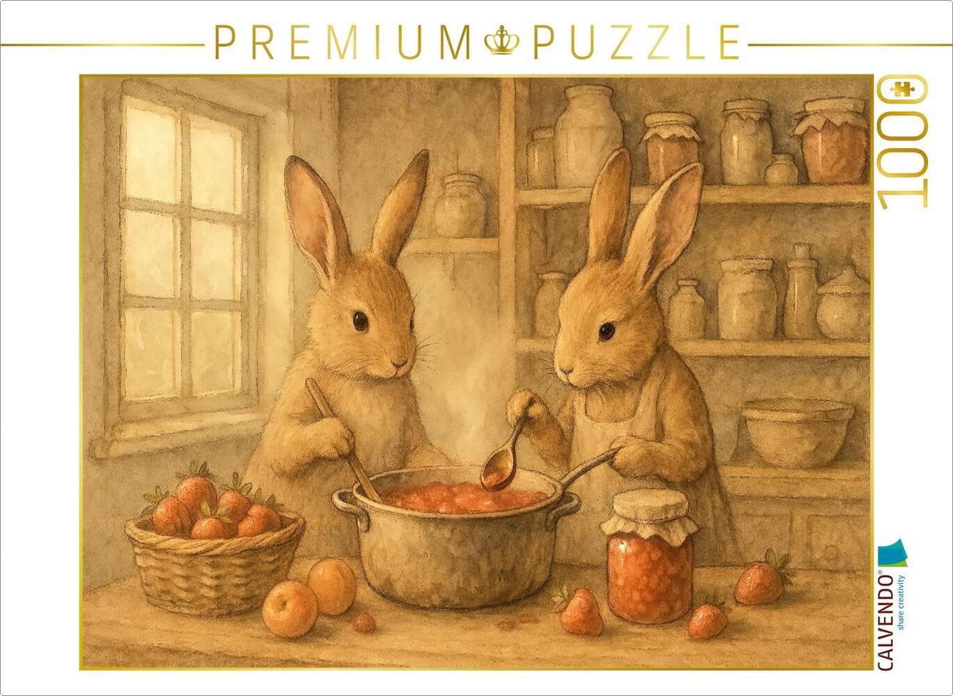CALVENDO Puzzle Hasenzauber in der Marmeladenküche | 1000 Teile Lege-Größe 64x48cm Foto-Puzzle für g