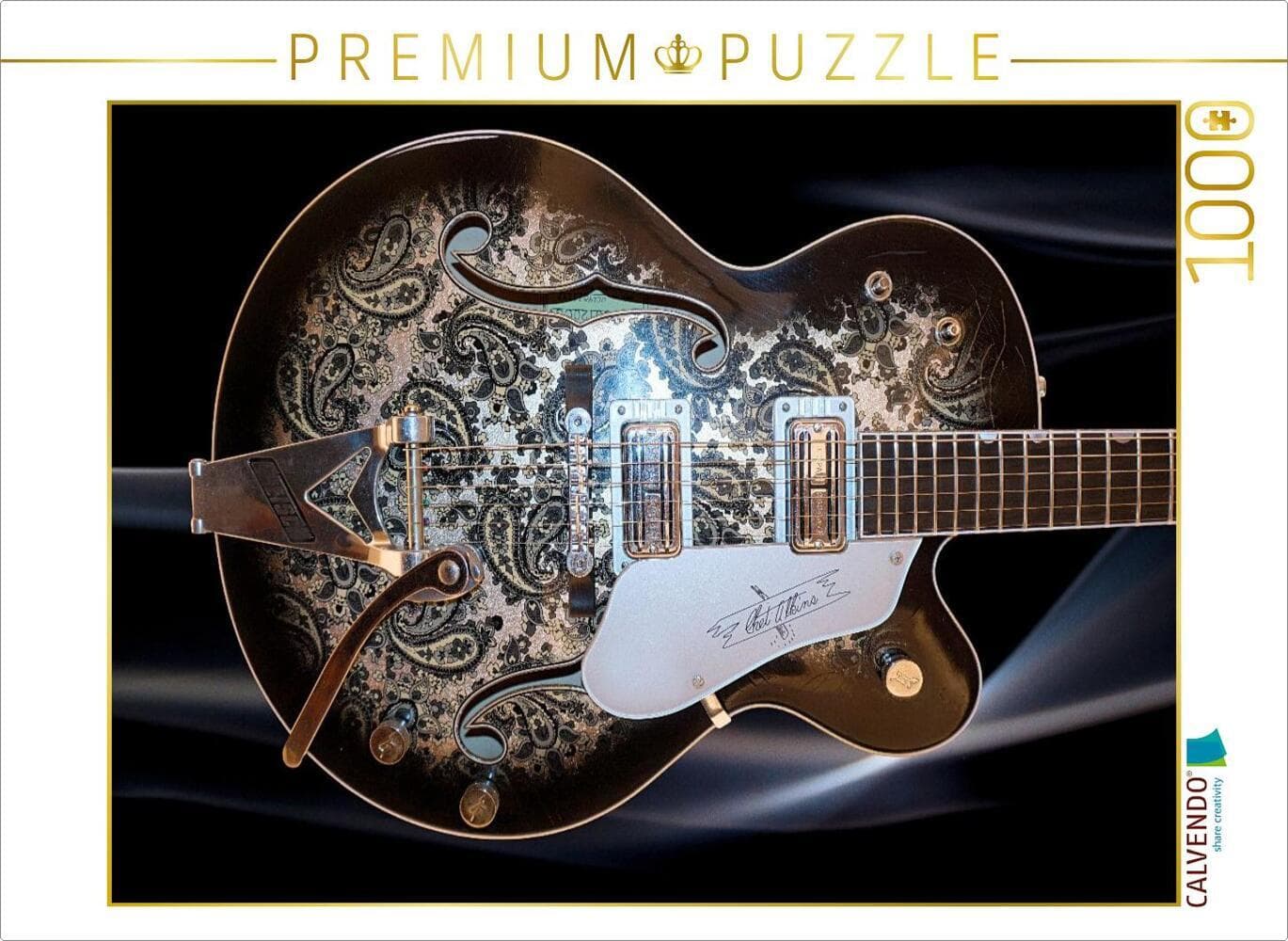 CALVENDO Puzzle Jazz-Style E-Gitarre Black Paisley Relic | 1000 Teile Lege-Größe 64x48cm Foto-Puzzle