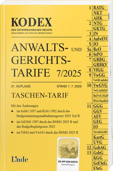 KODEX Anwalts- und Gerichtstarife 7/2025