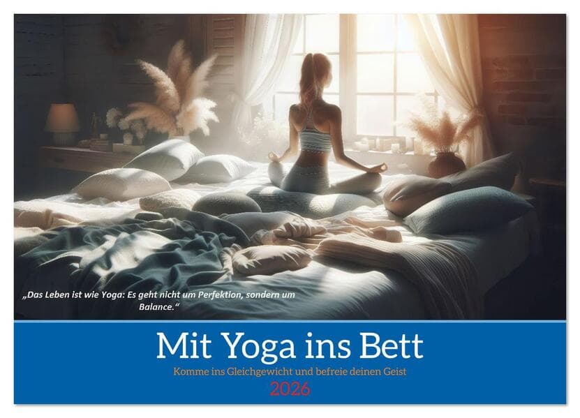 Mit Yoga ins Bett (Wandkalender 2026 DIN A2 quer), CALVENDO Monatskalender