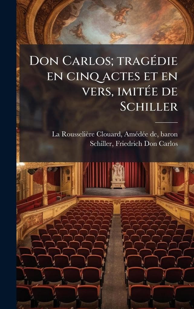 Don Carlos; tragÃ(c)die en cinq actes et en vers, imitÃ(c)e de Schiller