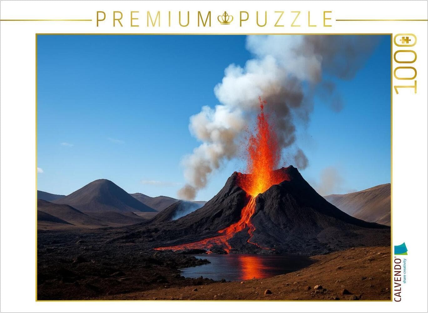 CALVENDO Puzzle Vuklanausbruch in einer kargen Landschaft | 1000 Teile Lege-Größe 64x48cm Foto-Puzzl