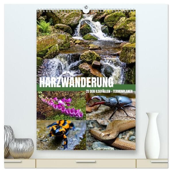 Harzwanderung zu den Ilsefällen - Terminplaner (hochwertiger Premium Wandkalender 2026 DIN A2 hoch), Kunstdruck in Hochglanz