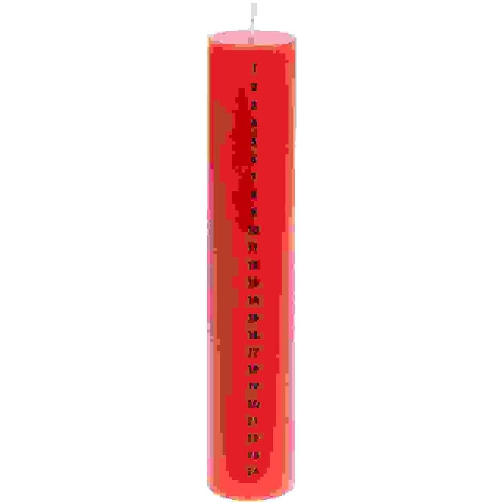 Adventskalender Kerze 1-24, Rot