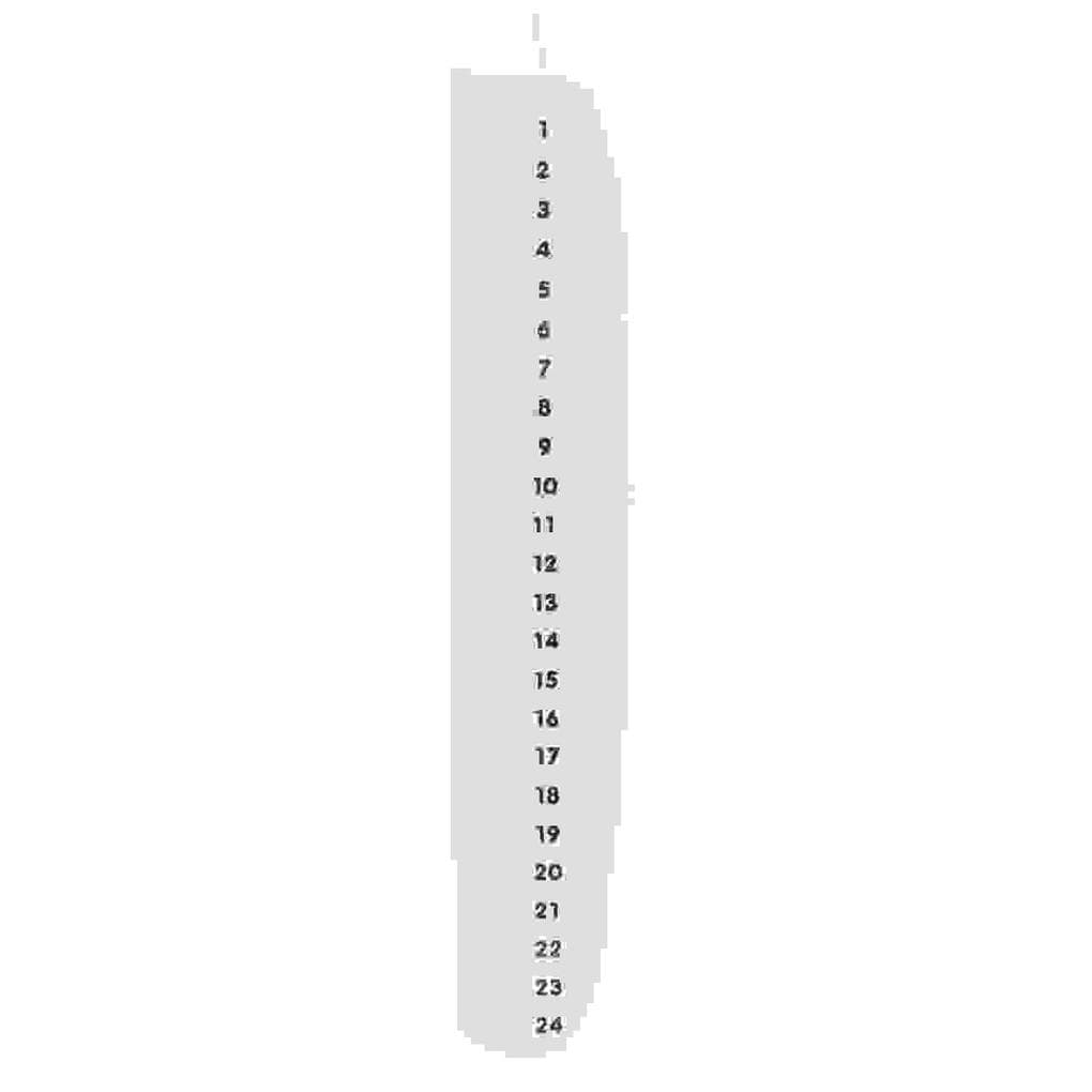 Adventskalender Kerze 1-24, Weiß
