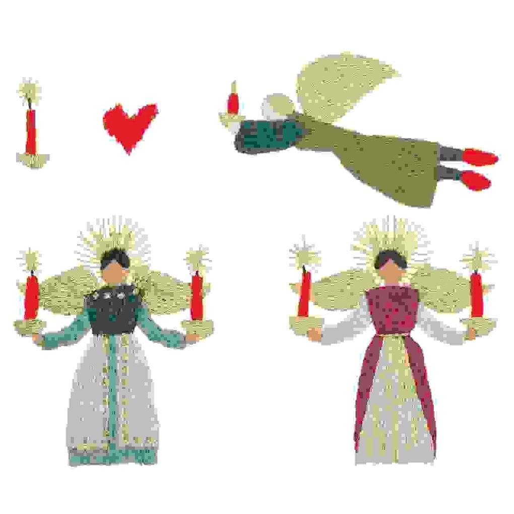 Stick & Stitch Packung, Engel mit Kerzen