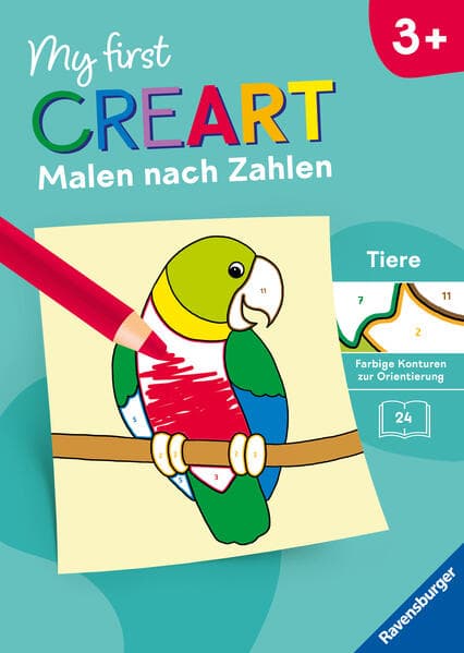 CreArt Malen nach Zahlen ab 3: Tiere