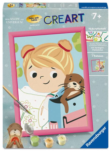 Ravensburger CreArt - Tilli & Otti - Malen nach Zahlen für Kinder ab 7 Jahren vom Kinderbuch "Mein Knopf, ein Universum" von Carmushka