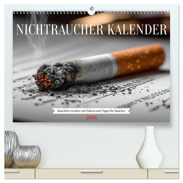 Nichtraucher Kalender - Rauchfrei werden mit Fakten und Tipps für Raucher (hochwertiger Premium Wandkalender 2026 DIN A2 quer), Kunstdruck in Hochglanz