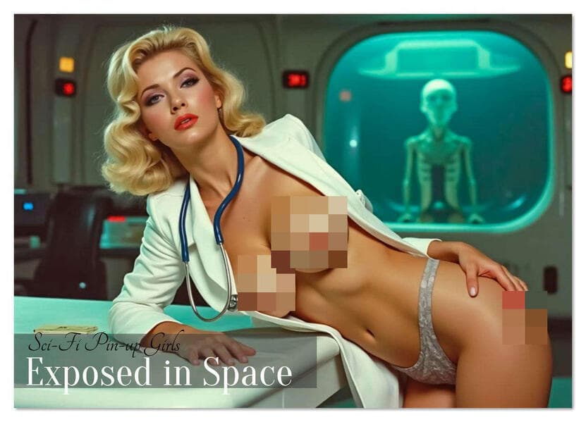 Sci-Fi Pin-up Girls - Exposed in Space (Wandkalender 2026 DIN A3 quer), CALVENDO Monatskalender