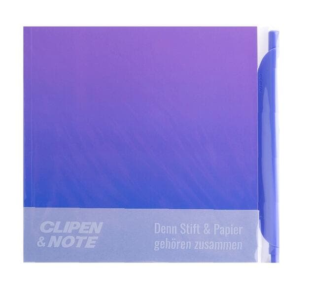 CLIPEN & Note Set (Sea of Lavender / Unicorn Blue) Gelschreiber + Notizbuch