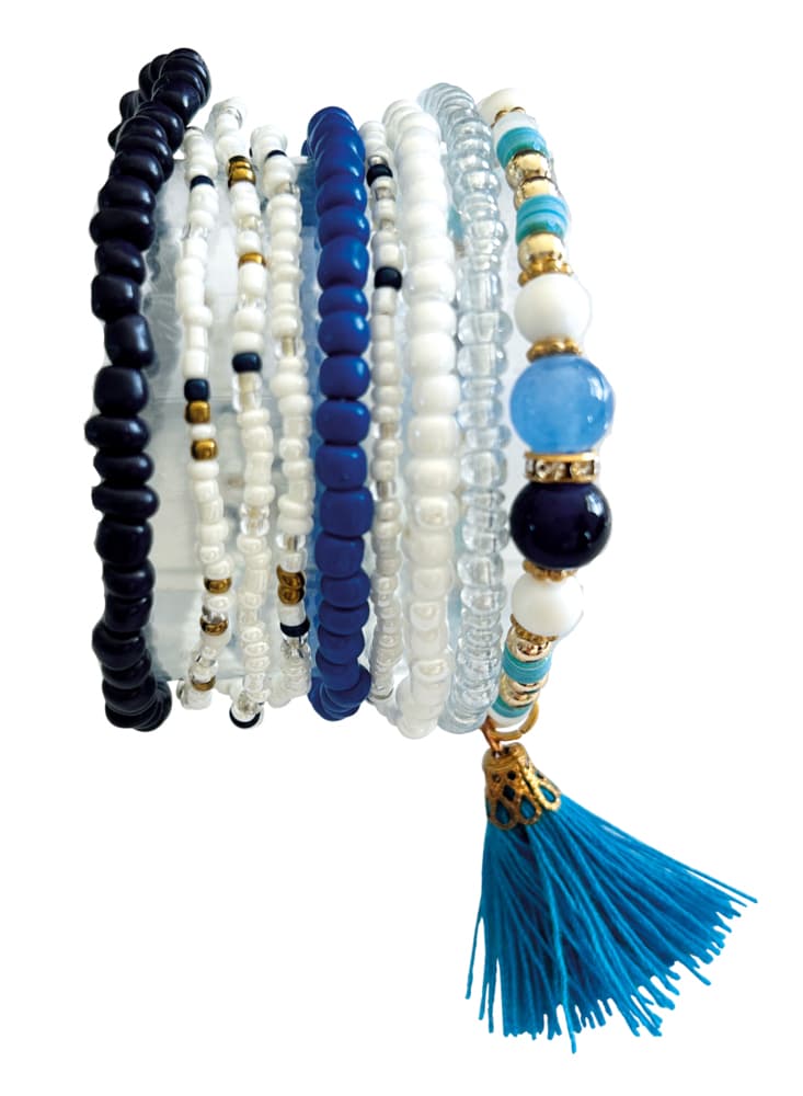 DIY Armband-Set, weiss-blau