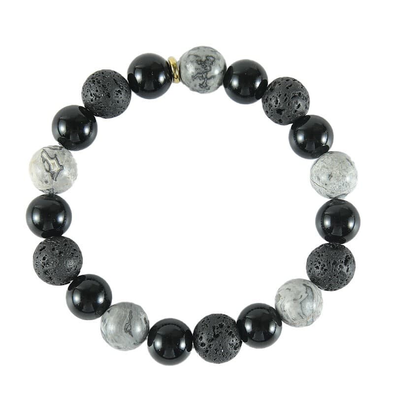 Armband, Naturstein, B/W DIY, 10mm