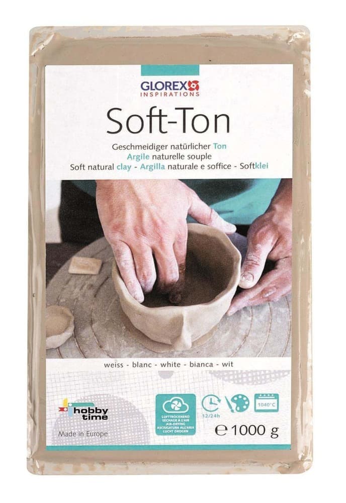 Soft-Ton weiss 1000g lufthärtend / brennbar 1040°C