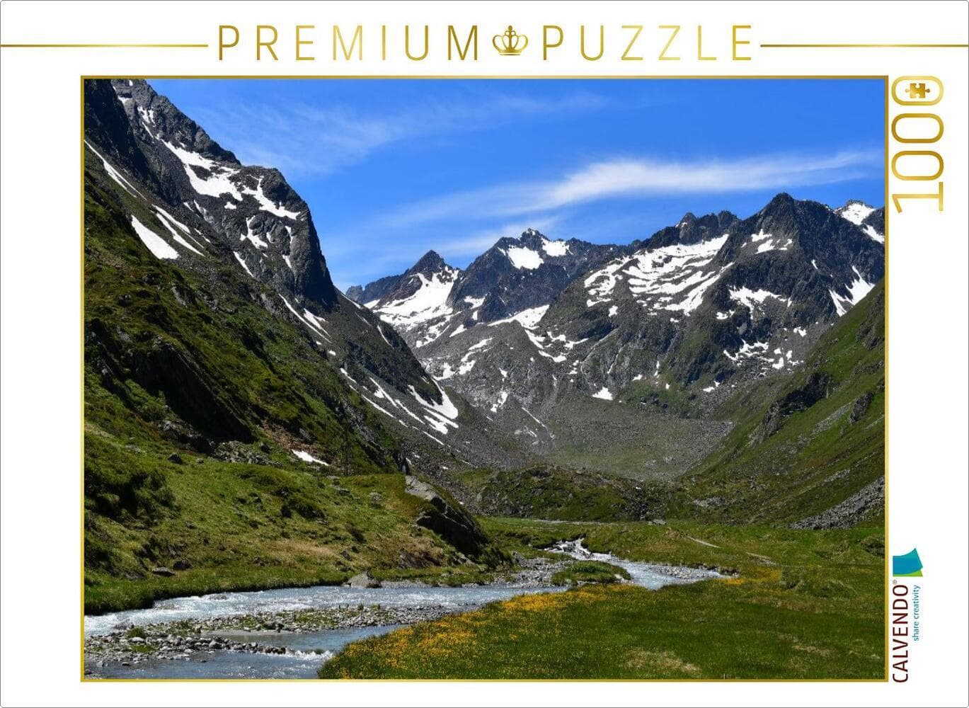 CALVENDO Puzzle Schöne Landschaft mit Bergen oberhalb der Franz-Senn-Hütte im Stubaital | 1000 Teile