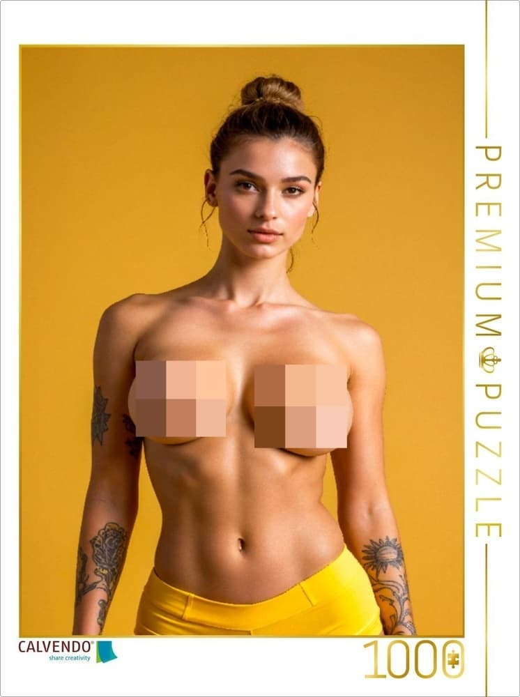 CALVENDO Puzzle Verführerische Frau, nackt in sinnlicher Pose | 1000 Teile Lege-Größe 64x48cm Foto-P