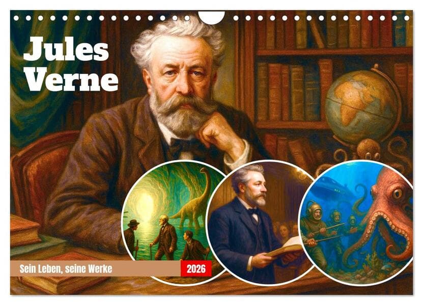 Jules Verne. Sein Leben, seine Werke (Wandkalender 2026 DIN A4 quer), CALVENDO Monatskalender