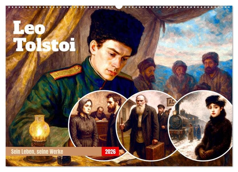Leo Tolstoi (Wandkalender 2026 DIN A2 quer), CALVENDO Monatskalender