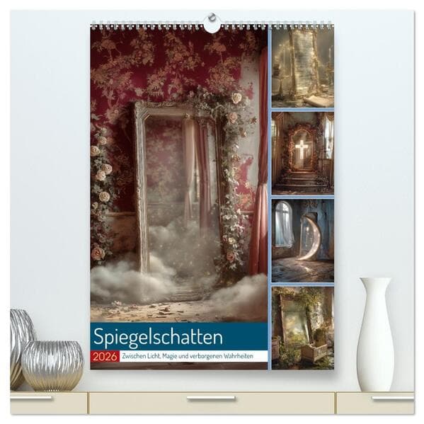 Spiegelschatten (hochwertiger Premium Wandkalender 2026 DIN A2 hoch), Kunstdruck in Hochglanz