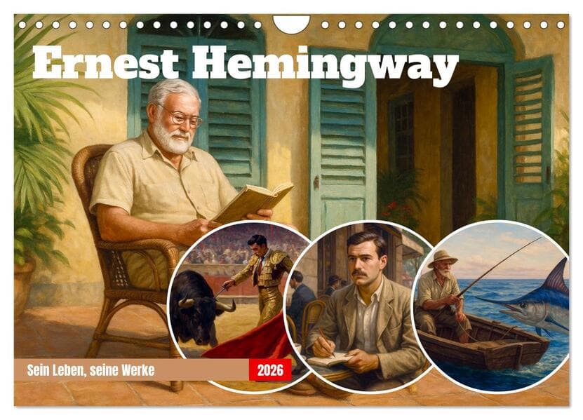 Ernest Hemingway (Wandkalender 2026 DIN A4 quer), CALVENDO Monatskalender