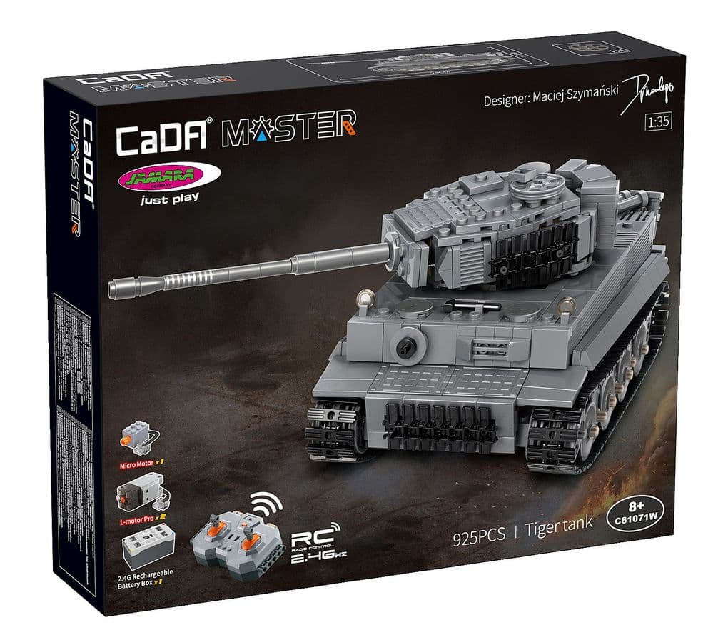 CaDA Panzer Tiger 1:35 grau 2,4GHz Bricks