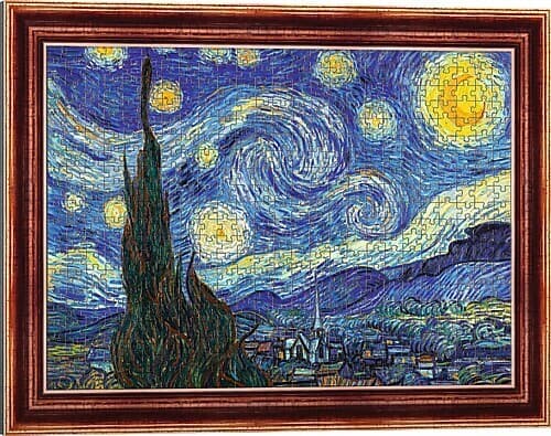Kunstrahmen Puzzle 500 - Die Sternennacht, Vincent van Gogh