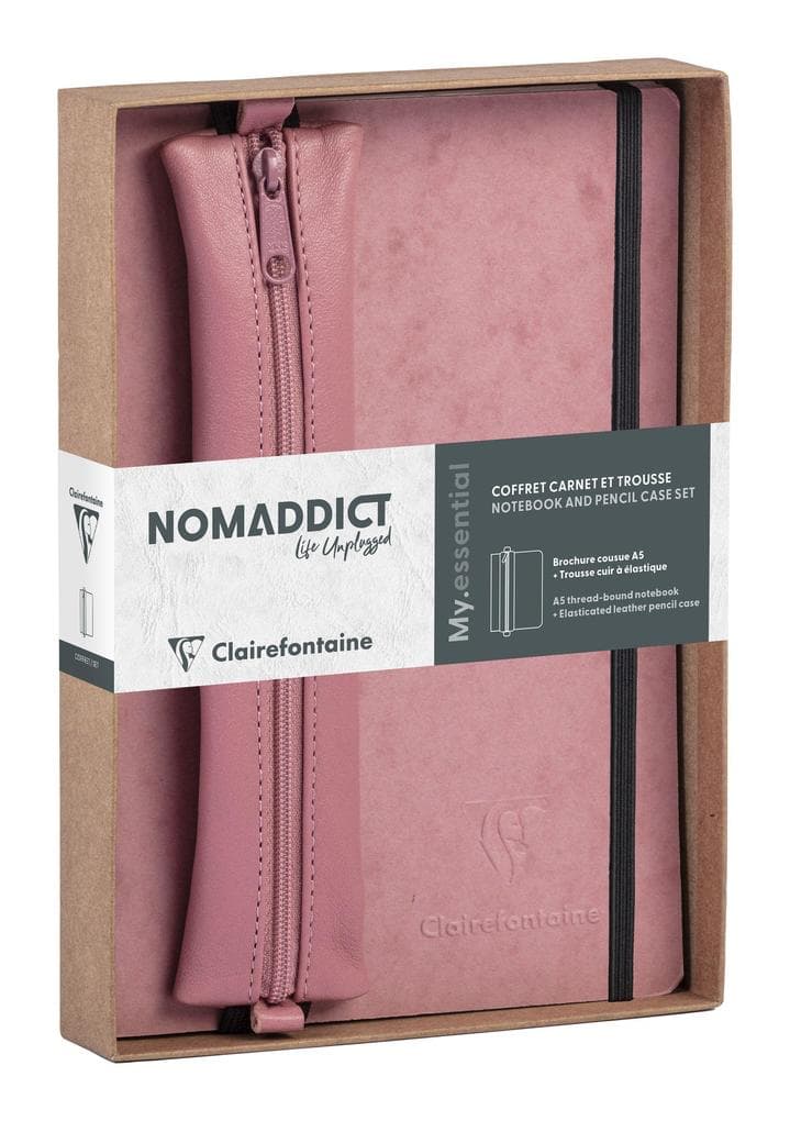Age Bag, Set Nomaddict, Notizbuch A5 My.essential liniert + Federmäppchen, rosa