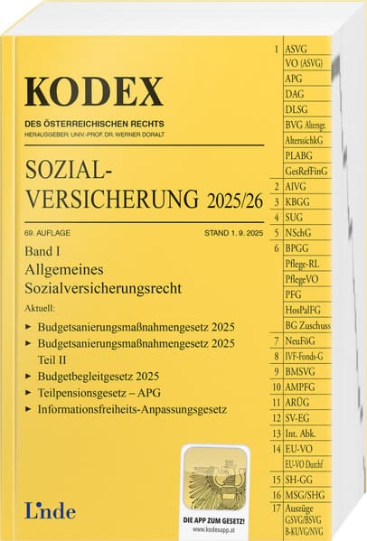 KODEX Sozialversicherung 2025/26, Band I