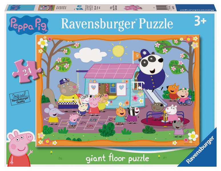 Ravensburger Kinderpuzzle 03141 - Peppa Pigs Clubhouse - Bodenpuzzle mit 24 großen Puzzleteilen, für Peppa Wutz-Fans ab 3 Jahren
