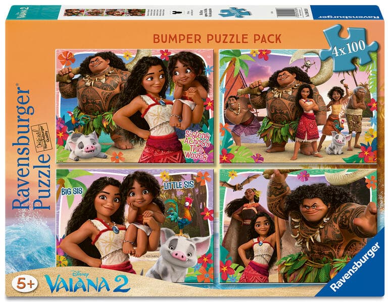 Kinderpuzzle 4x100 Teile - Disney Vaiana 2 - Abenteuer in Ozeanien