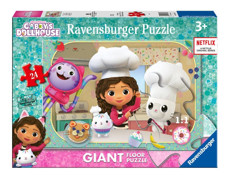 Ravensburger Kinderpuzzle 03178 - Gabbys Kochkünste - Bodenpuzzle mit 24 großen Puzzleteilen, für kleine Gabby-Fans ab 3 Jahren