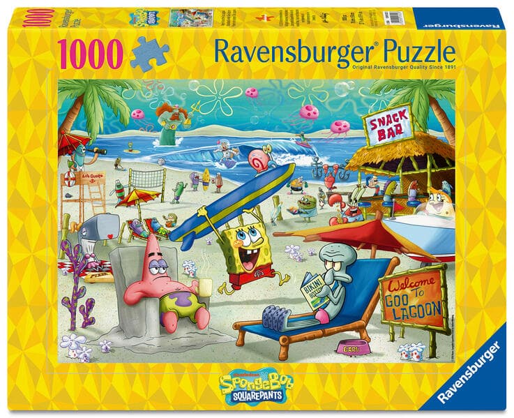 Erwachsenenpuzzle 1000 Teile - SpongeBob Schwammkopf - Beach Fun at the Goo Lagoon