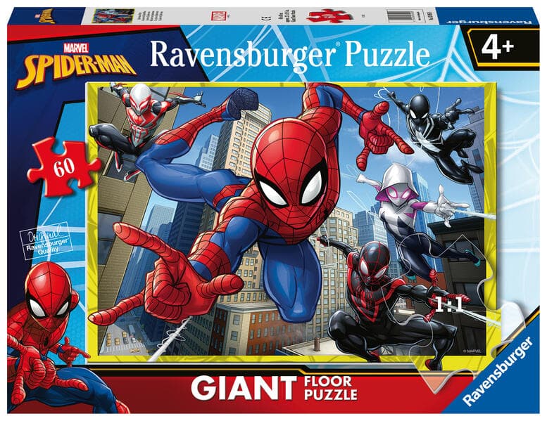 Ravensburger Kinderpuzzle 03095 - Spidermans Kräfte - Bodenpuzzle mit 60 großen Puzzleteilen, für Spiderman-Fans ab 4 Jahren
