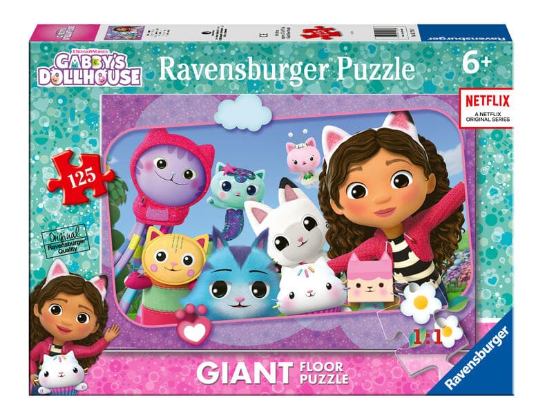 Ravensburger Kinderpuzzle 05728 - Gabby's Puppenhaus: Katzenfreunde - großes Bodenpuzzle mit 125 Puzzleteilen, für Puzzle-Freunde und Gabby-Fans ab 6 Jahren