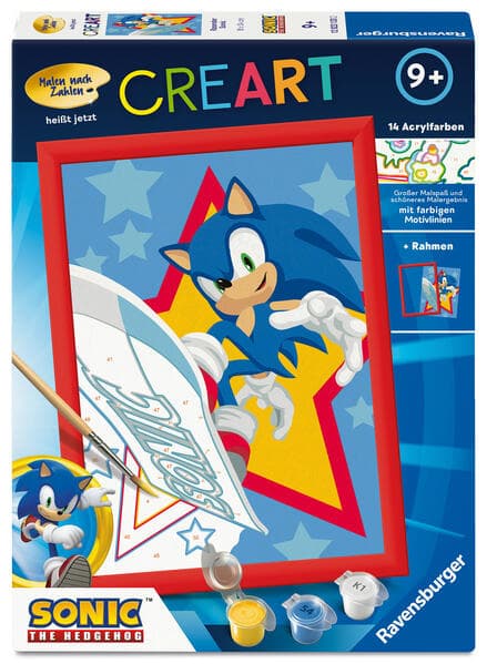 CreArt, Malen nach Zahlen Kinder Sonic the Hedgehog - Rasender Sonic