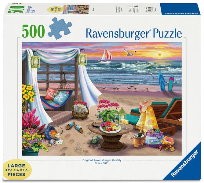 Erwachsenenpuzzle 500 Large Pieces - Die Oase am Strand