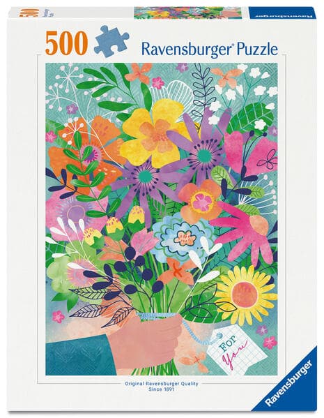 Ravensburger Puzzle 12001795 - Blumen für dich - wunderschöner Blumenstrauß aus 500 Puzzleteilen, für Erwachsene und Kinder ab 12 Jahren