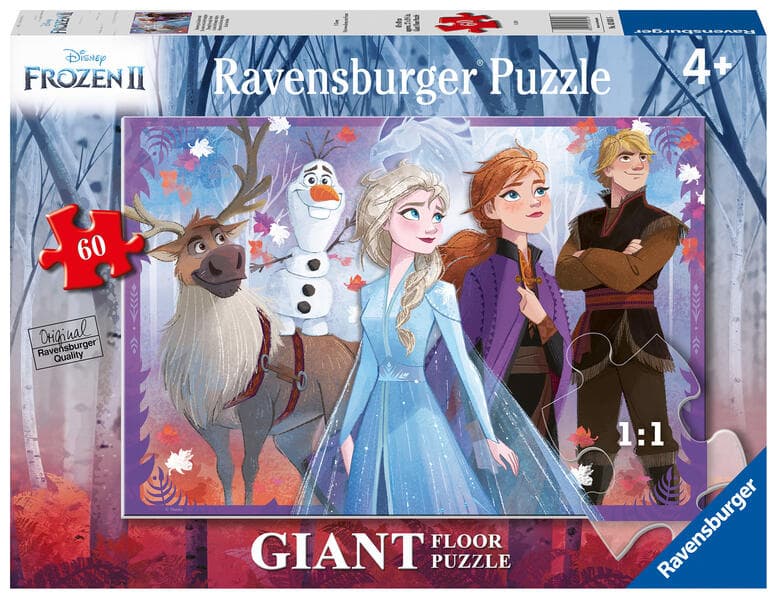 Ravensburger Kinderpuzzle 03031 - Die Eiskönigin 2: Unterwegs im Zauberwald - Bodenpuzzle mit 60 großen Puzzleteilen, für kleine Disney-Fans ab 4 Jahren