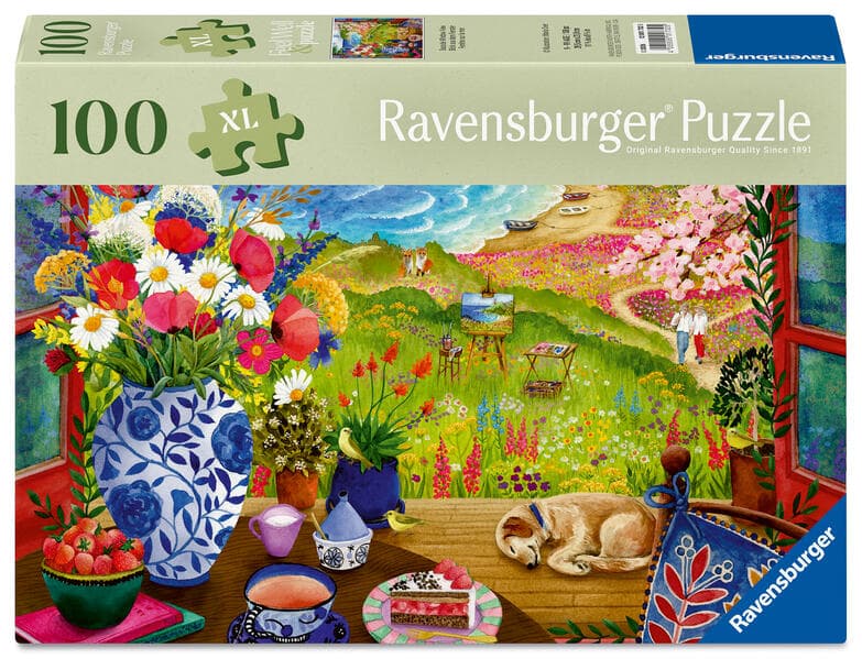 Feel Well & Puzzle - Blick aus dem Fenster - Erwachsenenpuzzle mit 100 XL-Teilen und extra Bildvorlage