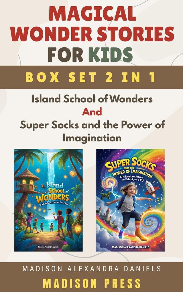 Magical Wonder Stories for Kids Box Set 2 in 1 Island School of Wonders And Super Socks and the Power of Imagination