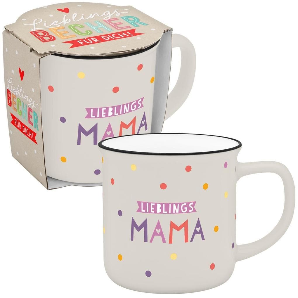 Becher in Emailloptik "Lieblingsmama"