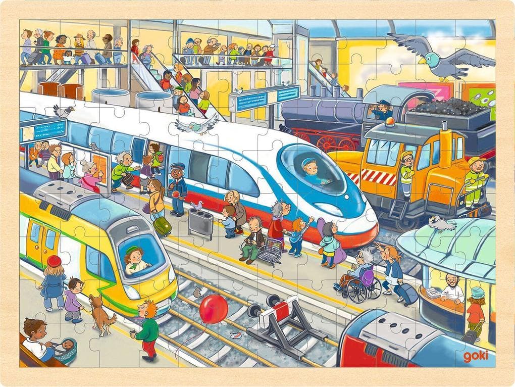 Einlegepuzzle Bahnhof