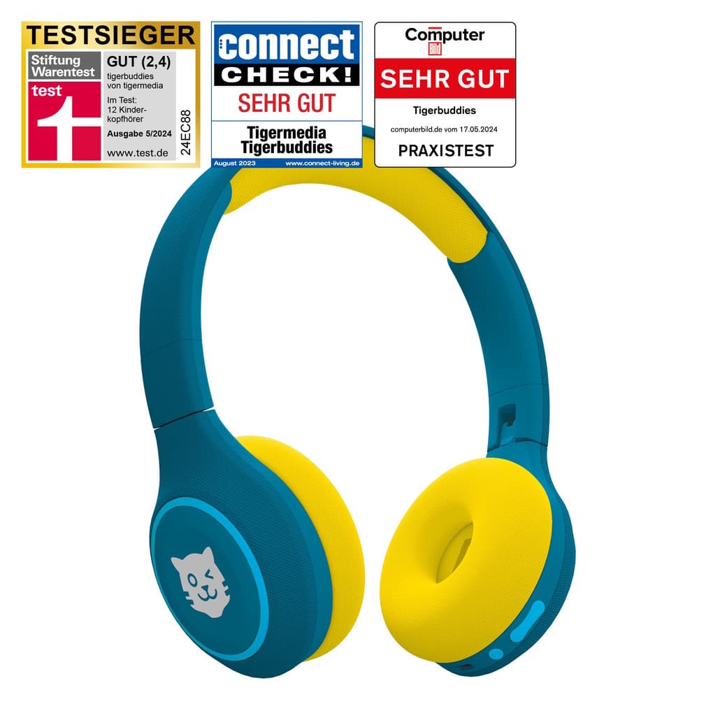 tigerbuddies Bluetooth Kinderkopfhörer Royal Sun ( dunkelblau / gelb )