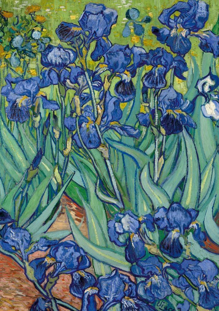 Notizbuch A4 blanko Softcover - Motiv "Schwertlilien" (Irises) Vincent van Gogh - 100 Seiten - FSC Papier