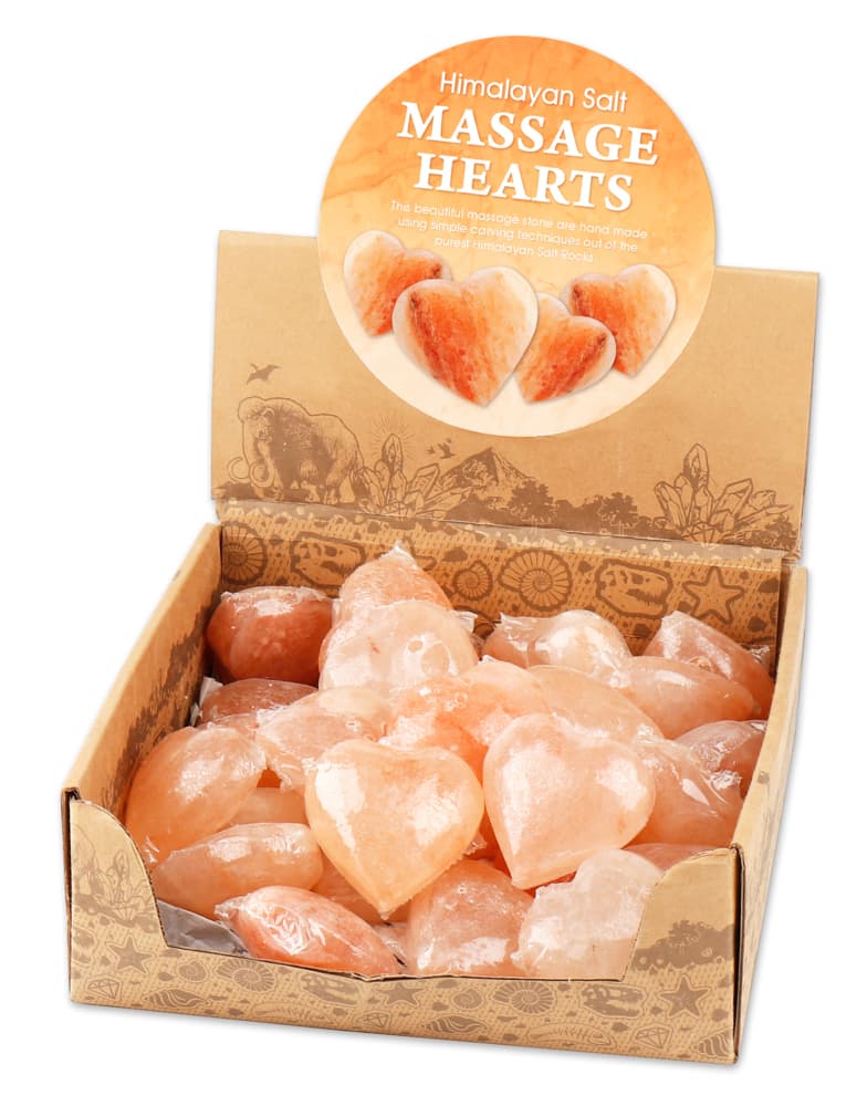 Sortiment Massageherzen aus Himalayasalz, 30 Stück