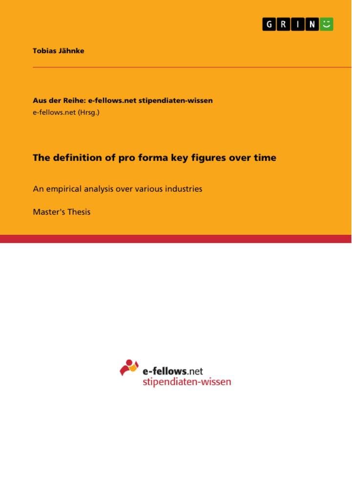 The definition of pro forma key figures over time
