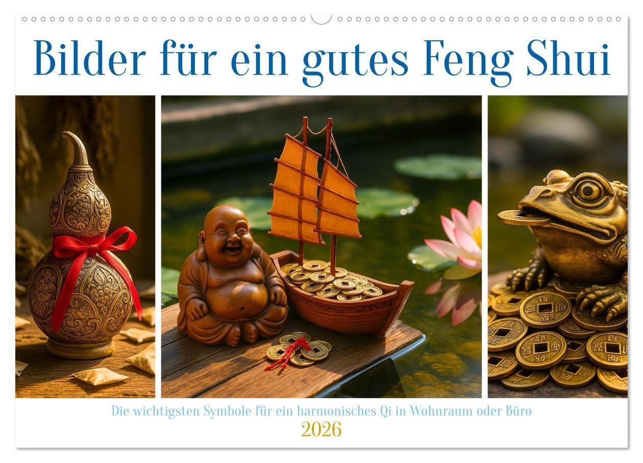 Bilder für ein gutes Feng Shui (Wandkalender 2026 DIN A2 quer), CALVENDO Monatskalender