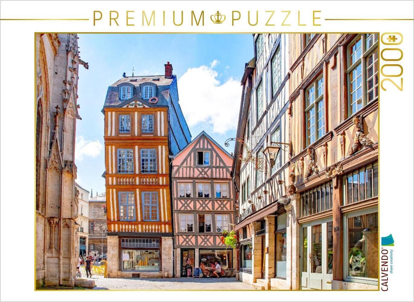 CALVENDO Puzzle Fachwerkhäuser in Rouen, Normandie | 2000 Teile Lege-Größe 90x67cm Foto-Puzzle für g