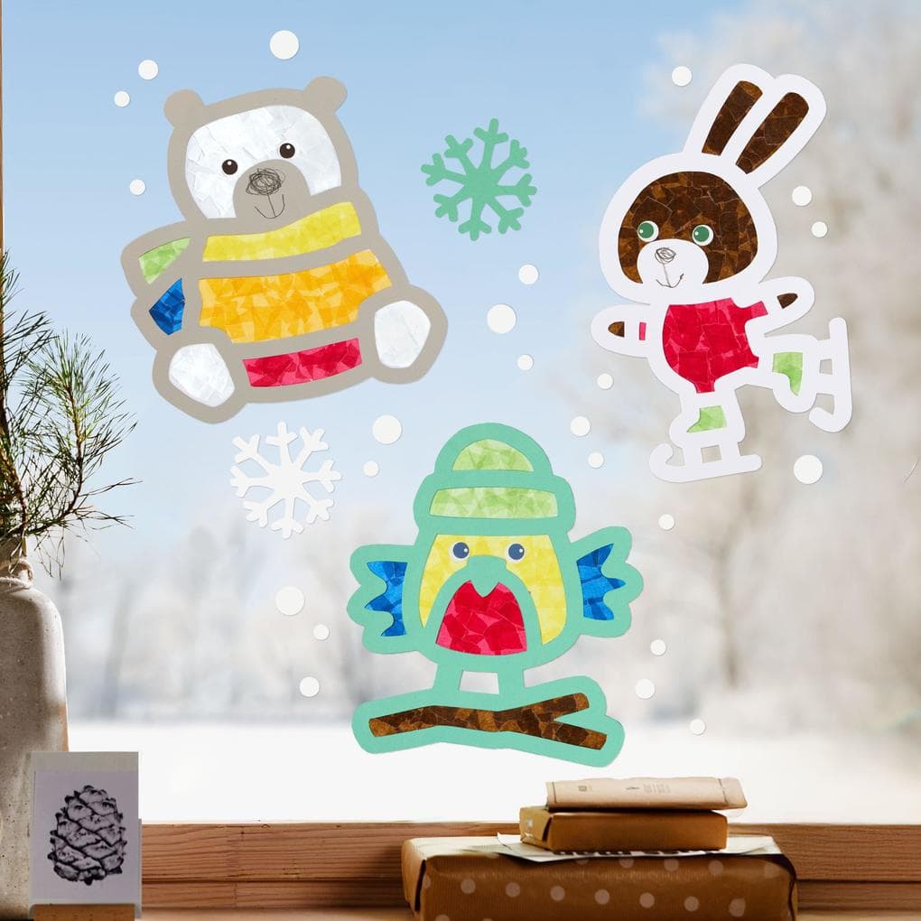 Bastelset - Erstes Kleben Tiere im Schnee